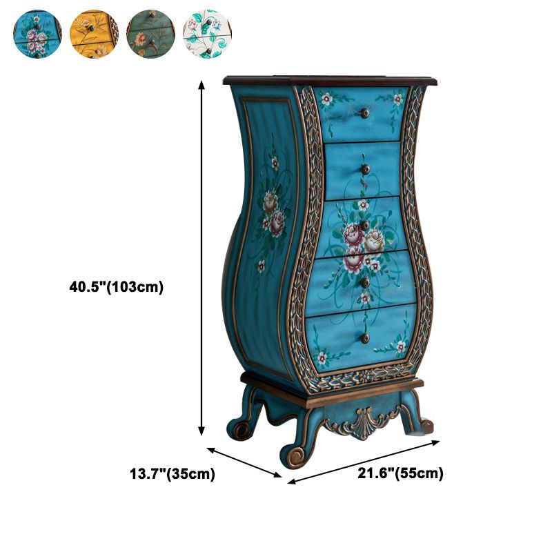Vase Shape Wooden Lingerie Chest Traditional Style Bedroom Vertical Storage Chest