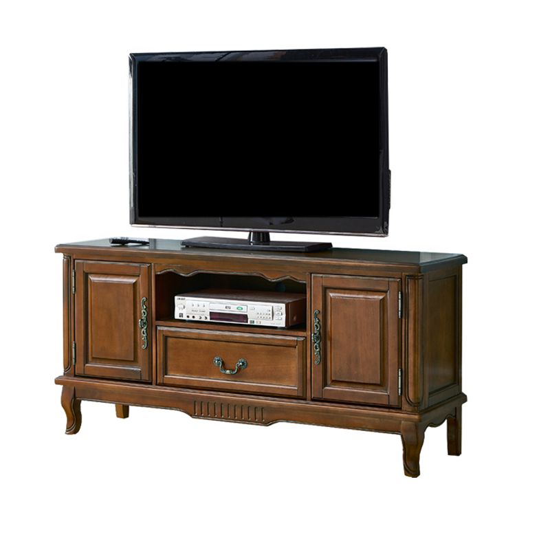 Wooden TV Cabinet Traditional Style Home Open TV Stand Console