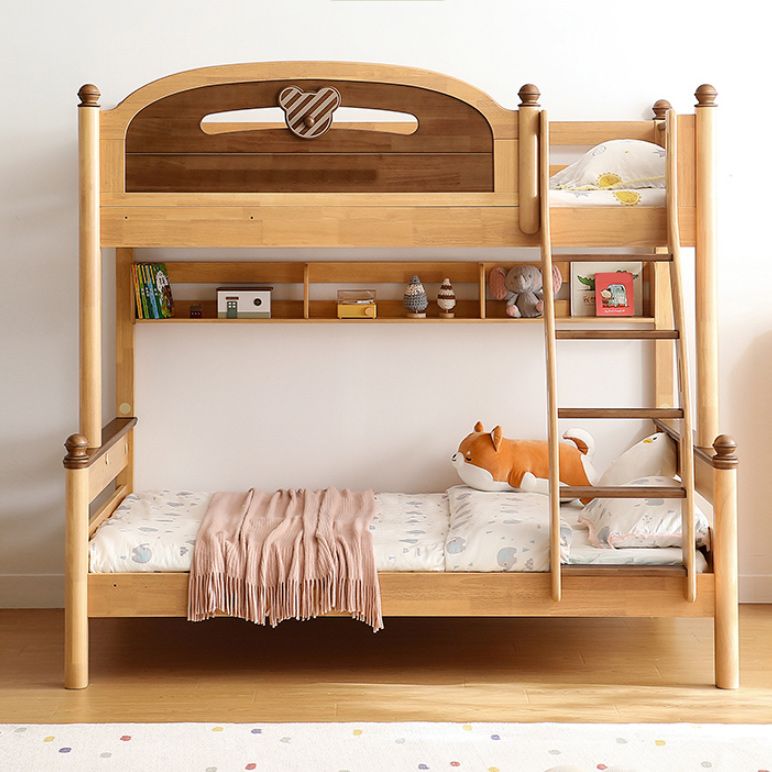 Full/Twin Size Bunk Bed Solid Wood Bed Frame for Kids with Storage