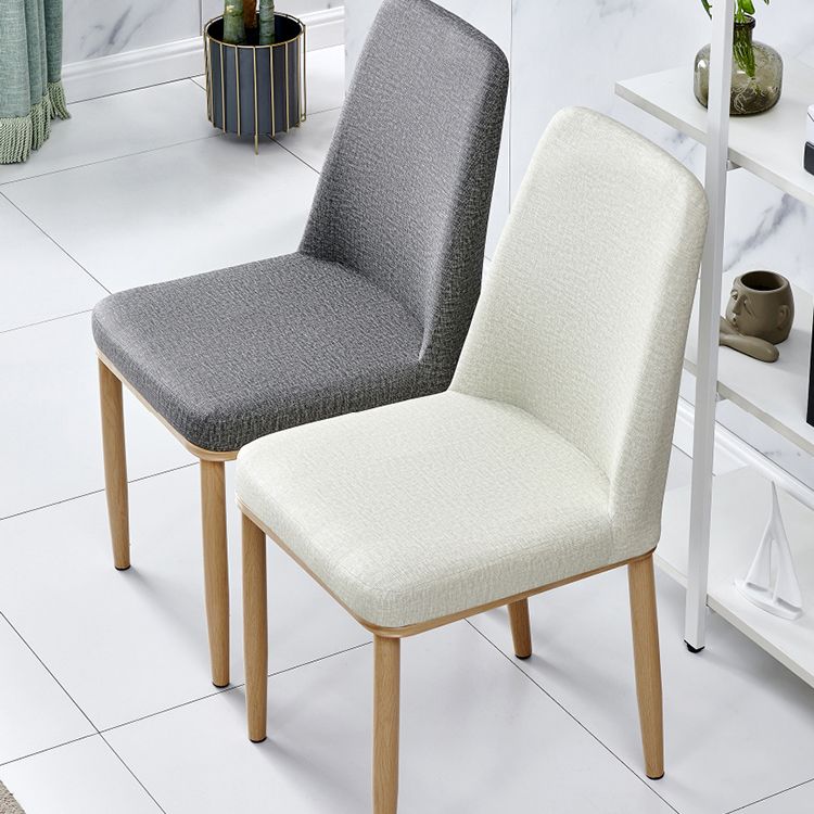 Contemporary Home Side Chair Parsons Back Metal Dining Room Chair with Sponge Cushion