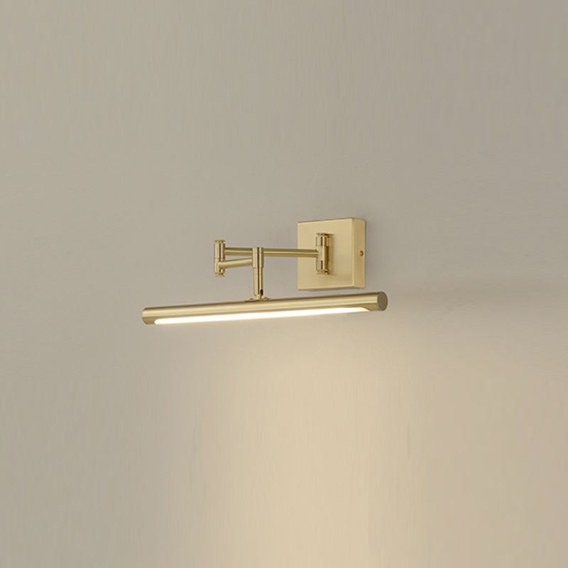 Modern Brass Vanity Light Strip Gold Swing Arm Mirror Light for Bathroom