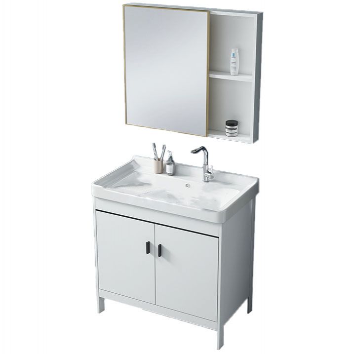 Gorgeous Metal Vanity Cabinet Freestanding Standard Open Console with Sink Set