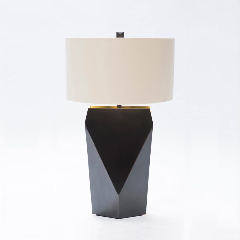 Contemporary 1 Bulb Task Lighting Black Cylinder Small Desk Lamp with Fabric Shade