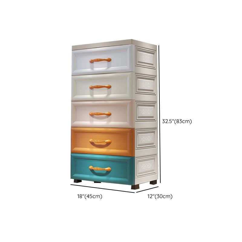 Scandinavian Vertical Kids Dressers Plastic Nursery Dresser with Drawers for Home