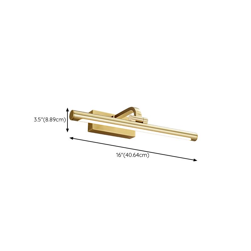 Contemporary Vanity Lights Elongated LED Wall Light Fixtures with Brass for Bathroom