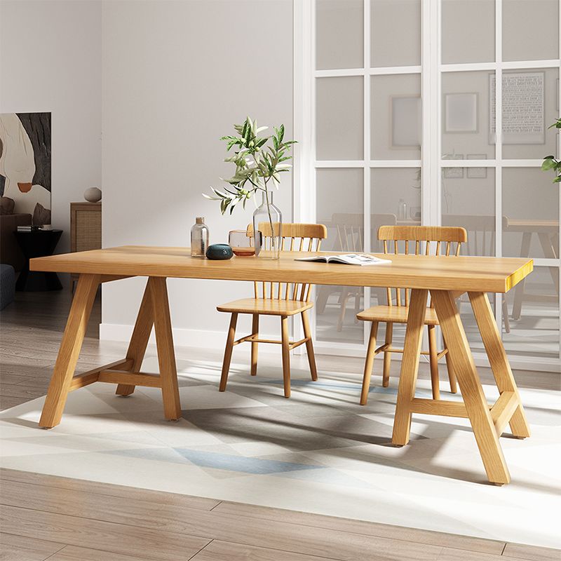 Modern 1/2/3 Pieces Dining Set Rectangle Pine Wood Dining Table for Dining Room