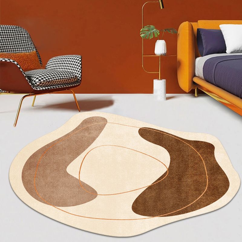 Bruin Simple Carpet Blending Color Block Tapijt Wasbaar tapijt voor woonkamer