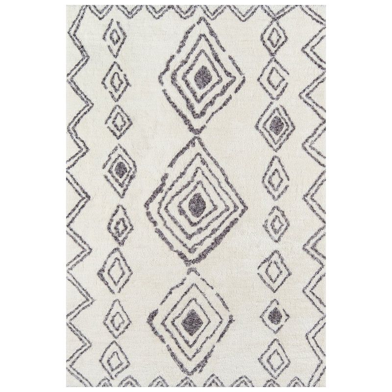 Tono blanco Shabby Chic Rug Interior Polyester Impresión Tribal Alfombra Fácil de cuidado para la decoración del hogar