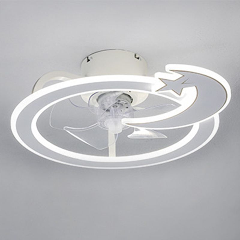 Lampada a ventola a soffitto circolare minimalista ACRILICA ACRILICA LED LADURA SEMIFICA