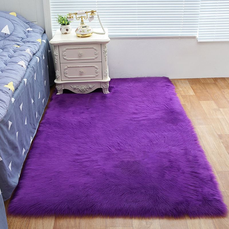 Soft Contemporary Solid Area Rug Casual Shag Indoor Carpet Polypropylene Friendly Washable Rug for Home Decoration