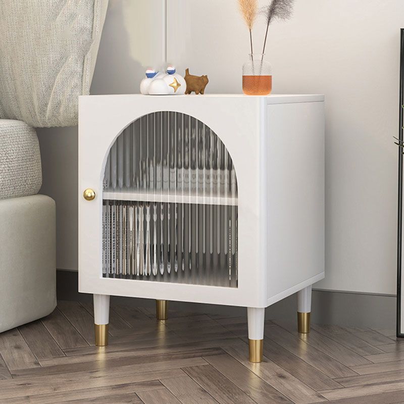 Modern Wooden Standard Nightstand 20.47"H Kids Bedside Table in White