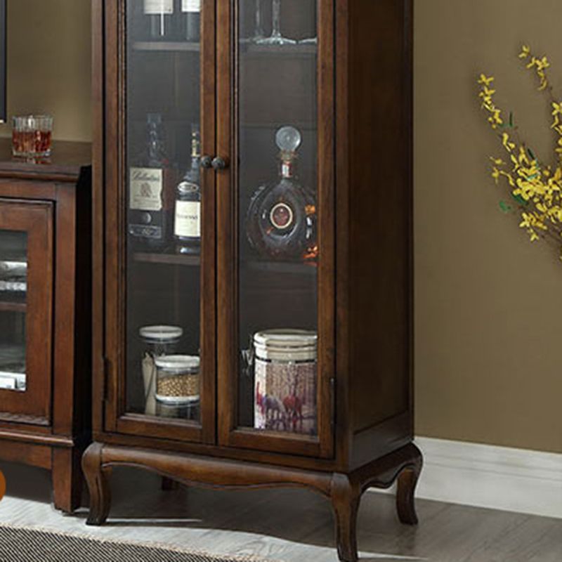 Traditional Solid Wood Cabinet Multi-shelf Display Buffet Cabinet for Living Room