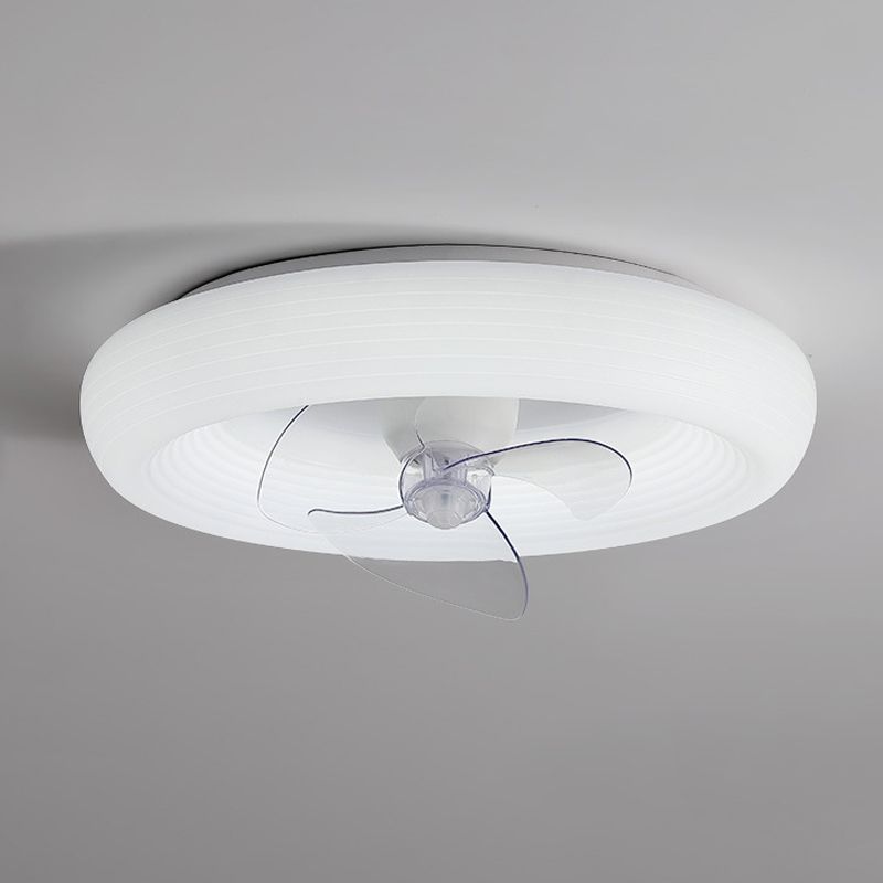 Modernism White Single Ceiling Fan Lamp LED Ceiling Fan Light with Acrylic