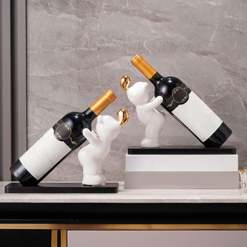 Modern Wine Bottle Rack Metal Tabletop Kitchen Bottle Holder