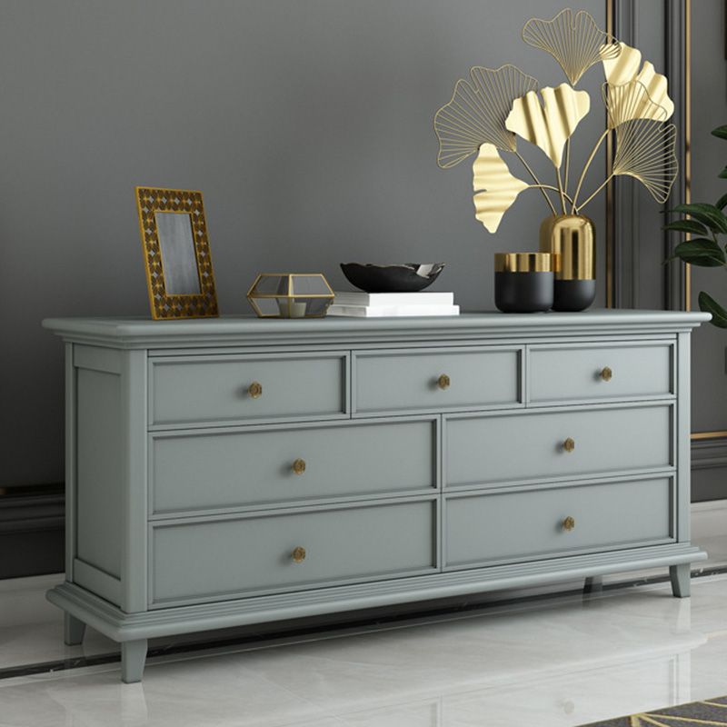 Contemporary Rubber Wood Chest with Drawers and Straight Legs