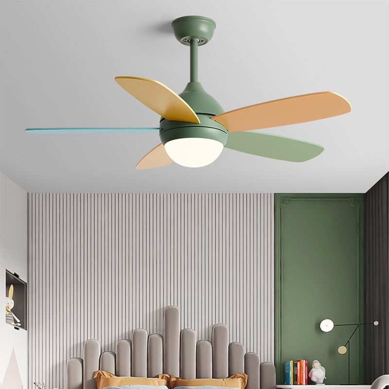 Contemporary Colorful Ceiling Fan Light Metal 1-Light LED Ceiling Fan for Bedroom