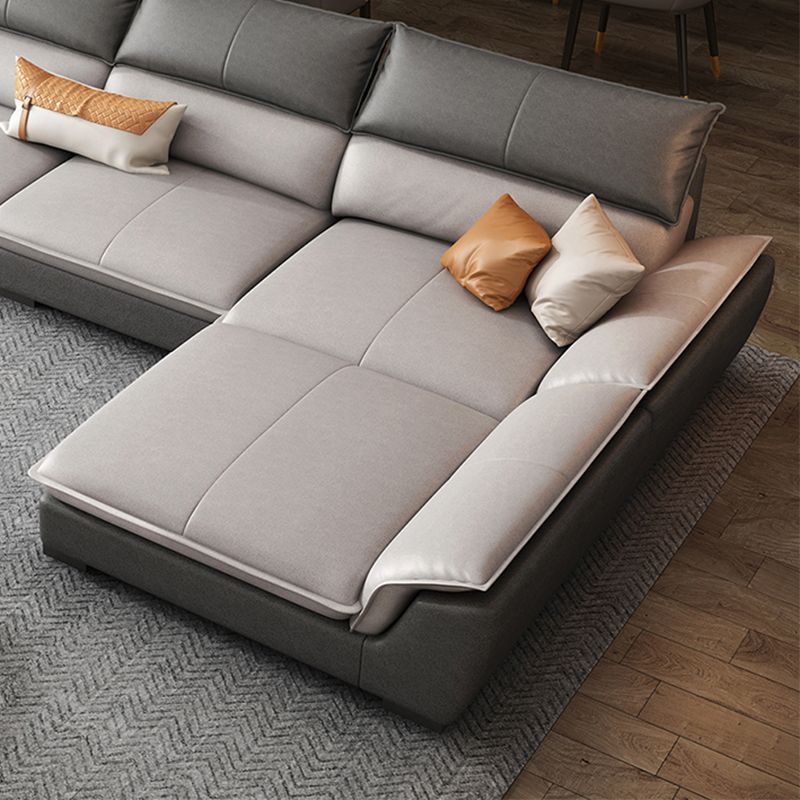 Modern Pillow Top Arm Sectional Sofa 35.43"HCushion Back Sofa