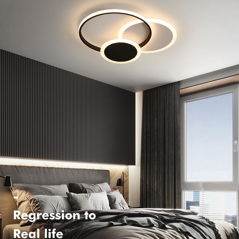 Circles Close to Ceiling Lighting Minimalist Style Metal LED Flush Mount Lighting