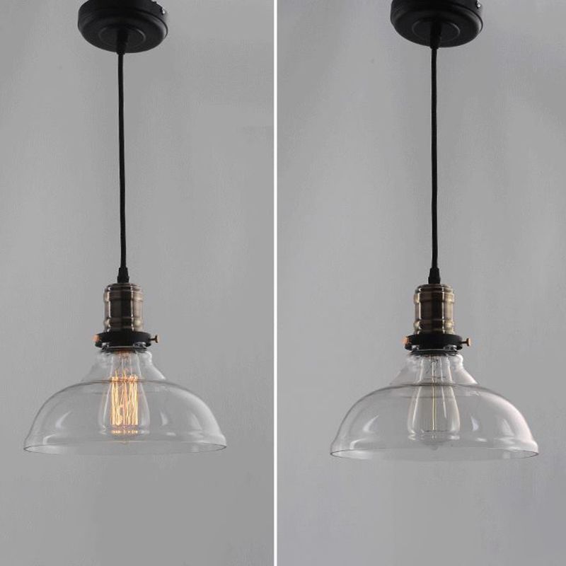 Retro Industrial 1 Light Pendant Barn Gern Glass Pendant Lighting pour café