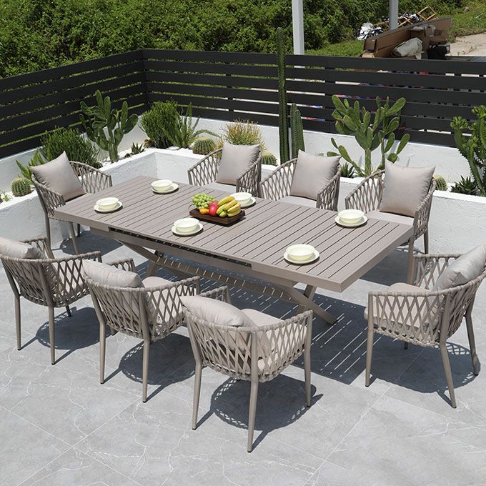 Contemporary Aluminum Dining Chair Open Back Outdoors Dining Chairs
