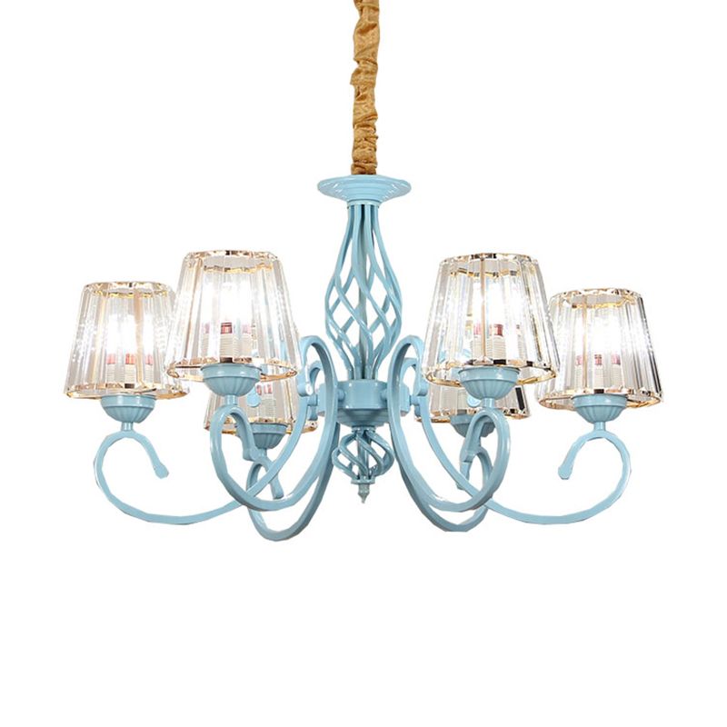 Lustre en lustre bleu effilée