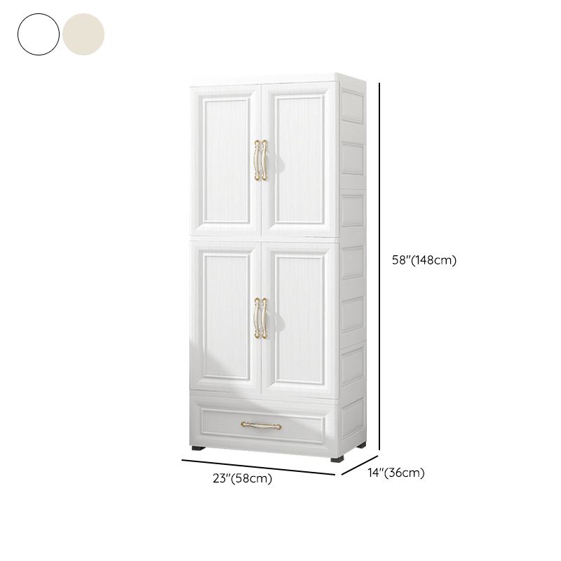 Modern Style Plastic Armoire Cabinet Bedroom Youth Armoire with wheels