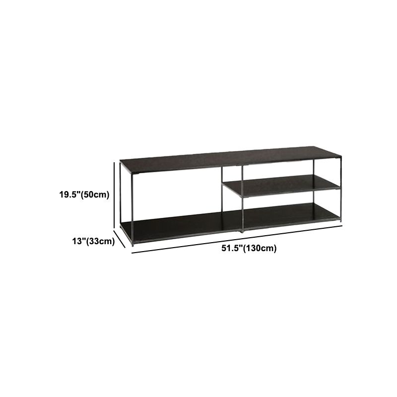 Industrial Style Metal TV Stand Open Storage TV Console with Shelves