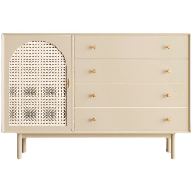 Rattan Living Room Sideboard Cabinet Modern Credenza with Storage and Drawer