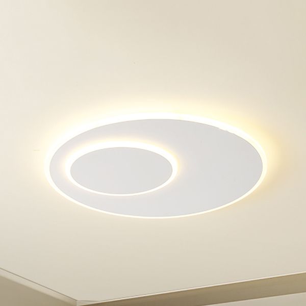 Geometry Shape Ceiling Flush Modern Style Metal 2 Light Ceiling Mounted Lights in White