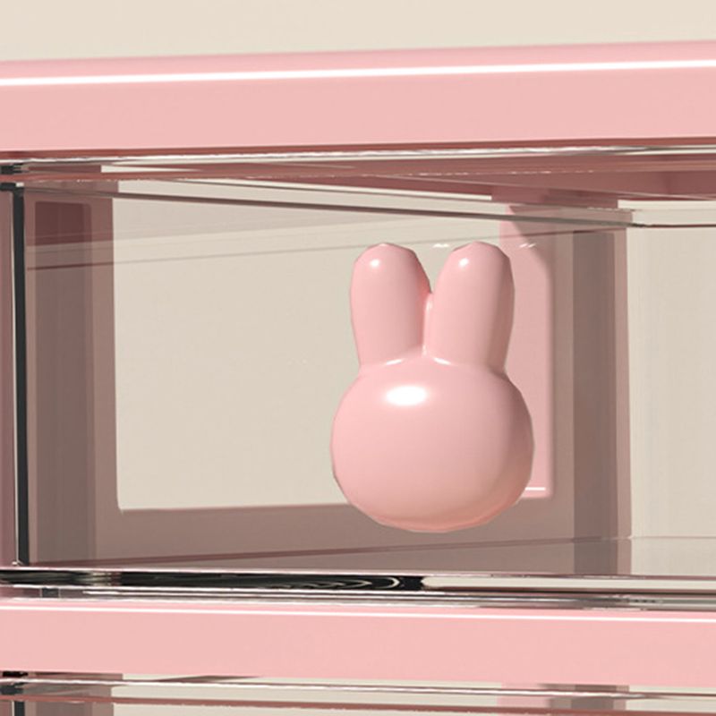 File Cabinet Rabbit Drawers Vertical Transparent Plastic File Cabinet for Home or Office