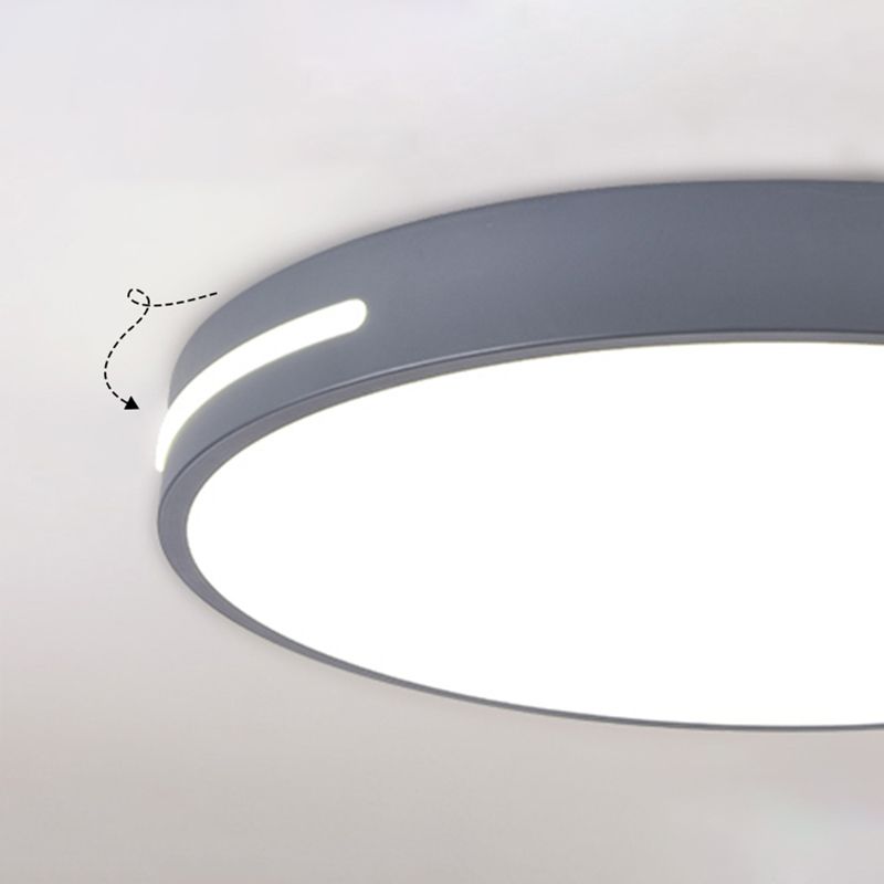 Round Shape LED Ceiling Lamp Macaroon Modern Simple Style Iron 1 Light Flush Mount