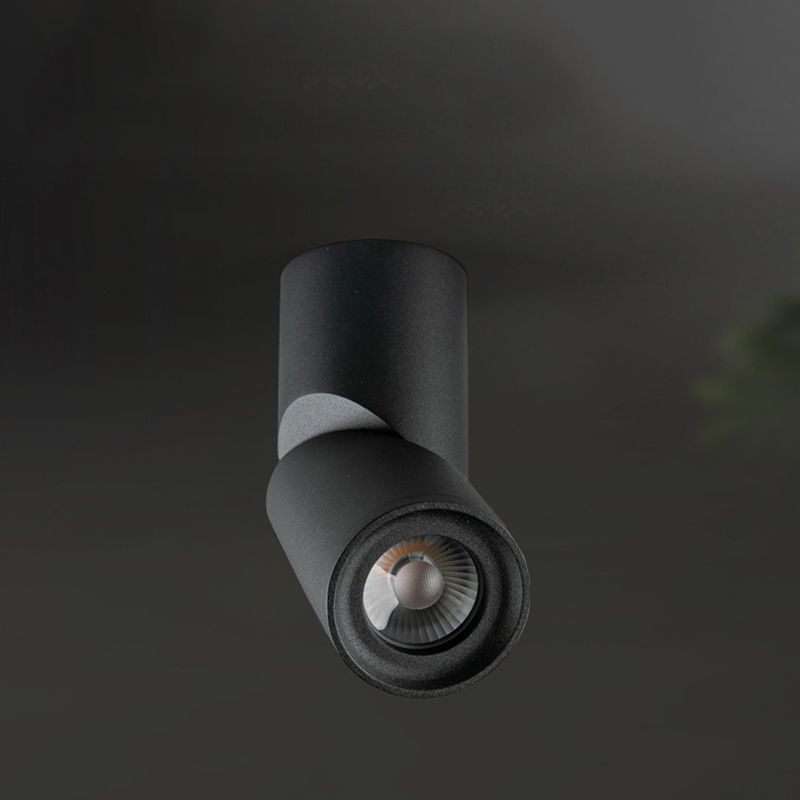 Matte Black Tube LED Downlight Simplicity Aluminum Flush Ceiling Light for Living Room