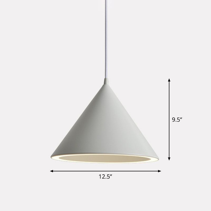 Aluminum Conic Pendant Light Nordic Style LED Hanging Ceiling Light for Dining Room