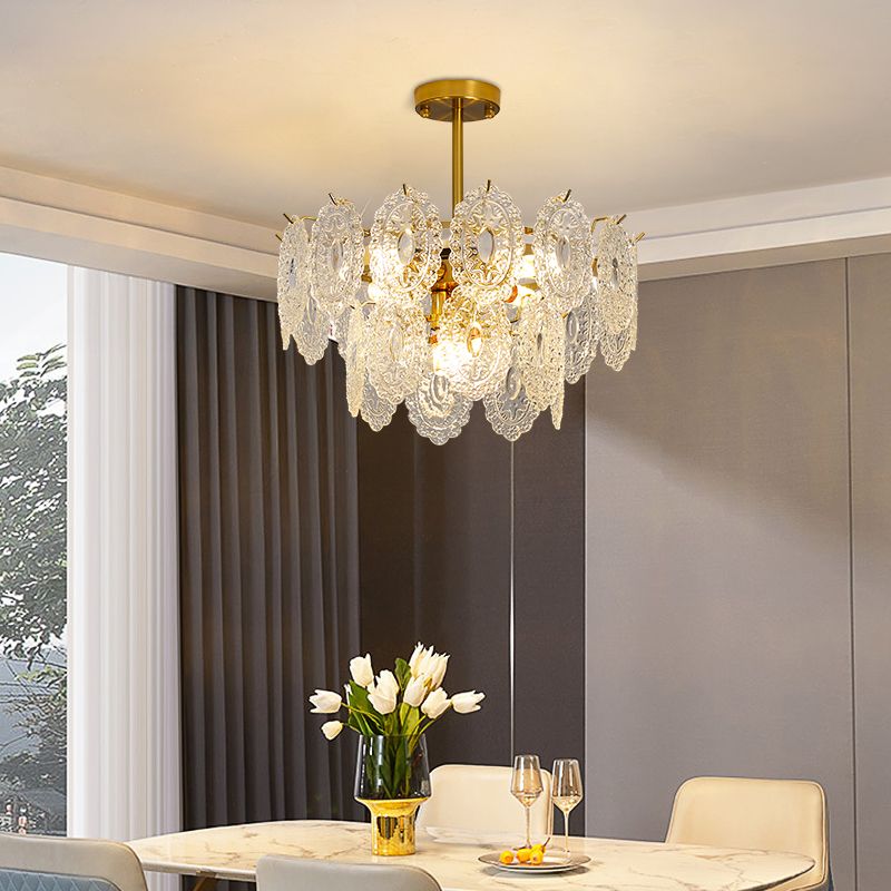 Contemporary Glass Chandelier Light Simple Pendant Lighting Fixtures for Sitting Room