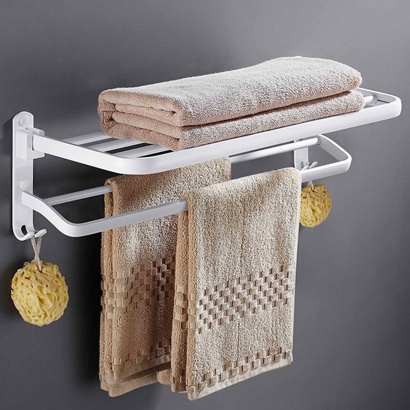 White Bathroom Accessories Hardware Set Modern Bathroom Accessory Kit, Towel Bar