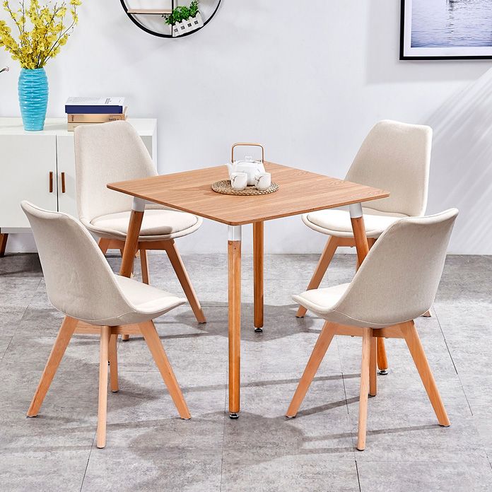 Contemporary Style Dining Room Chair Solid Back Armless Chair for Kitchen