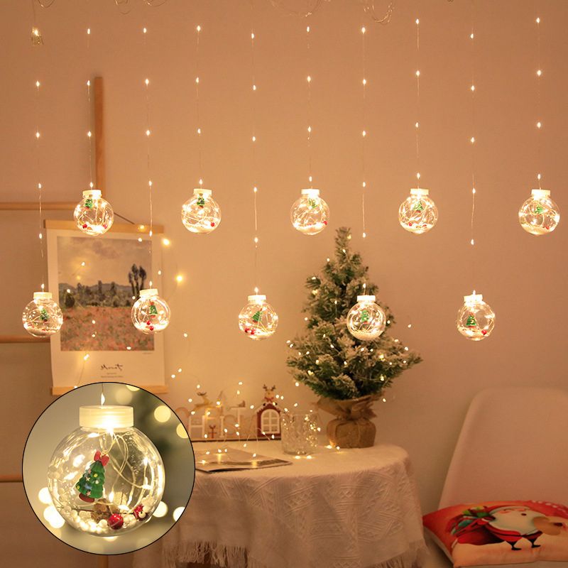 Modern LED Copper Wire Rope Light Global White Christmas Curtain Lights