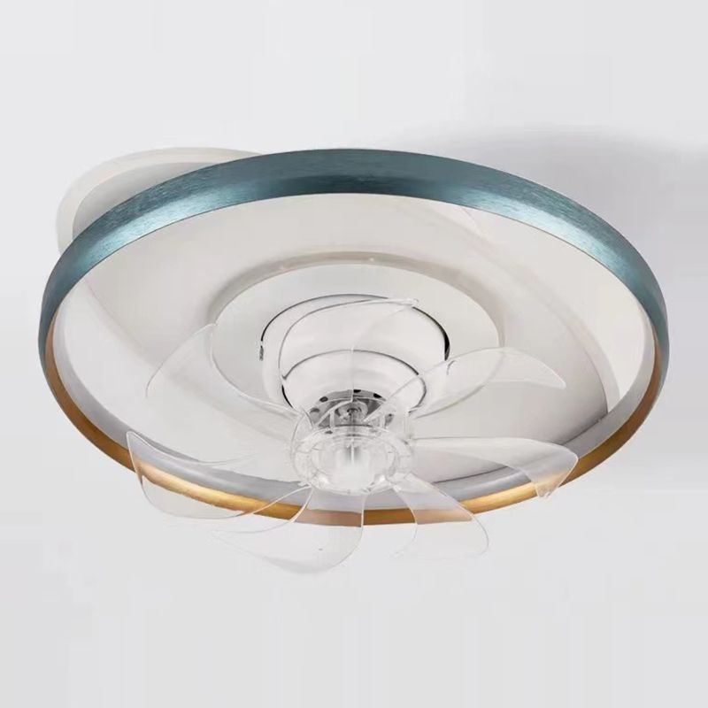 Nordic Style Ceiling Fan Lamp Circle Shape Colorful LED Ceiling Fan Light for Living Room