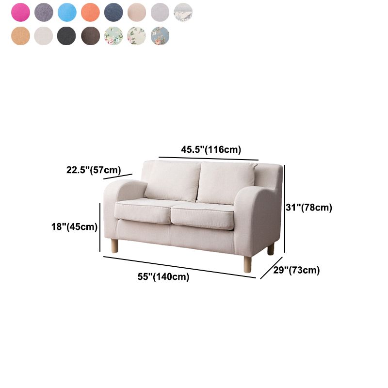 Linen Contemporary Sloped Arm Sofa Standard Sofa for Living Room, Apartment