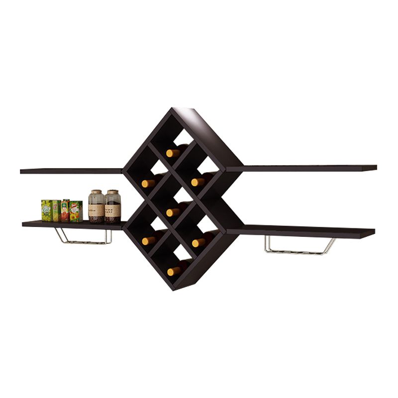 Wood Wall Mounted Wine Rack 9.2"W X 29.2"H 7-Bottle Wine Racks with Shelf