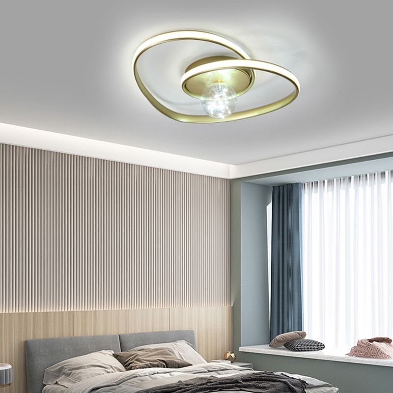 Geometric LED Flush Mount Light with Silica Gel Shade 2 Lights Modern Ceiling Lamp