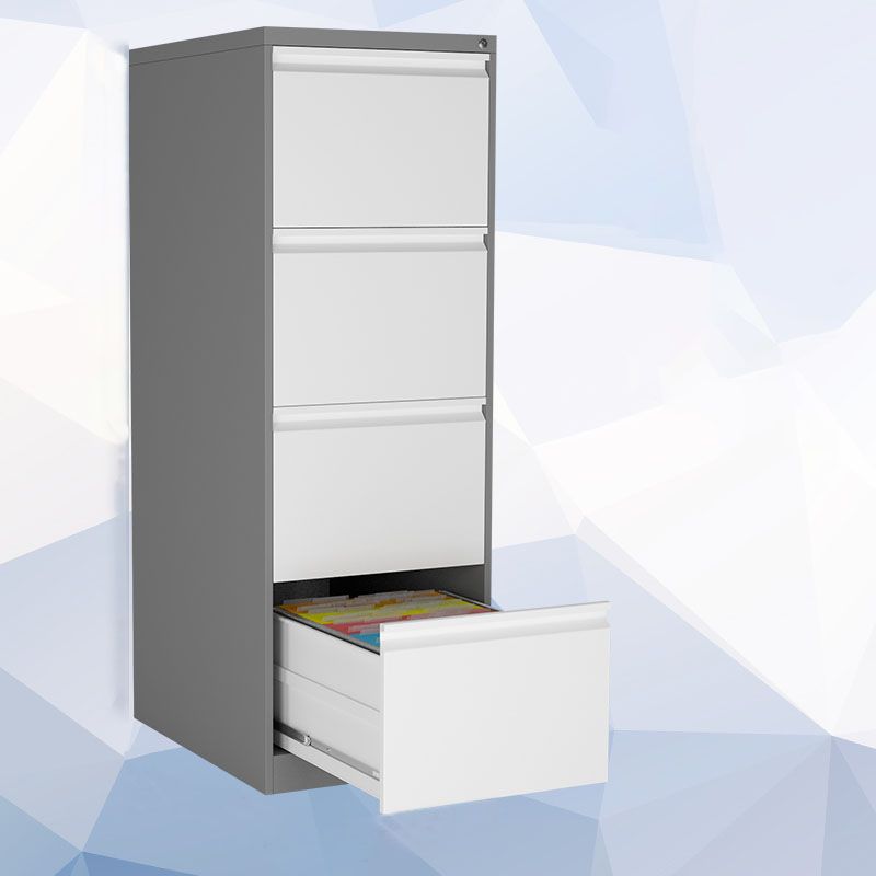 Contemporary File Cabinet Metal Frame Vertical File Cabinet with Lock Office