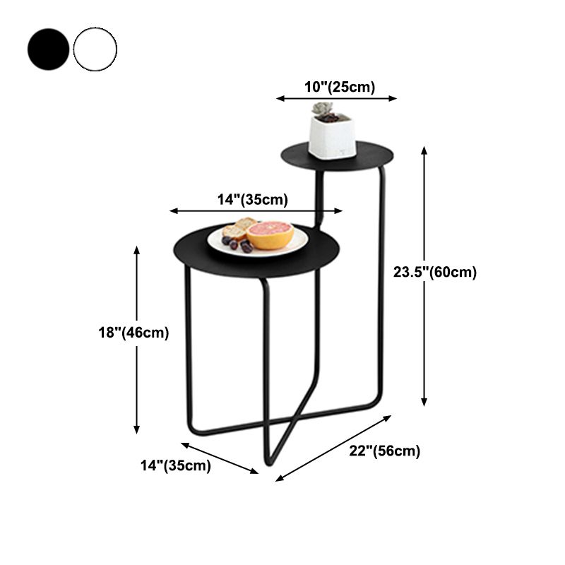 Non-storage Nightstand Modern Round Metal Night Table with Legs