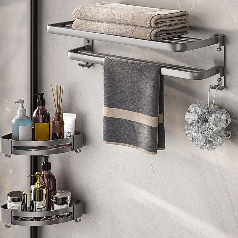 Modern Bath Hardware Set Towel Bar Paper Holder Grey Bathroom Accessory Kit