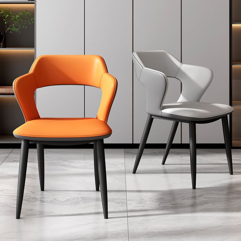 Modern Style Dining Chair Leather Wingback Arm Chair for Dining Room