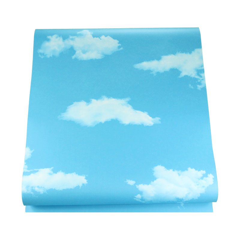 Waterproofing Cloud Wall Covering 31'L x 20.5"W Minimalist Wallpaper Roll for Kid's Bedroom, NON-Pasted