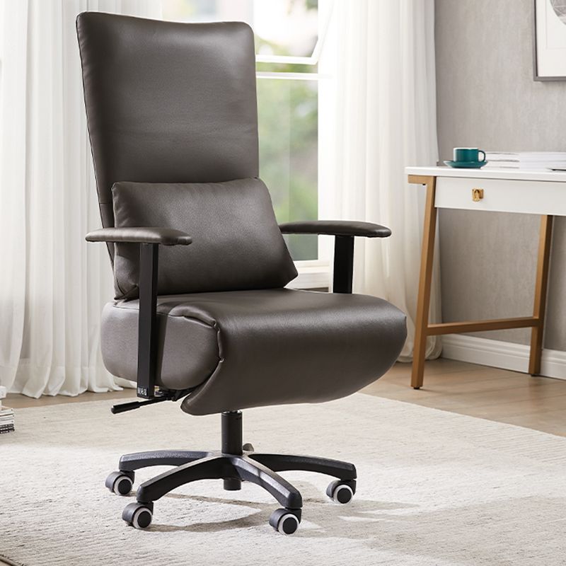 Modern Office Chair Swivel Arm Accent High-Back Leather Chair