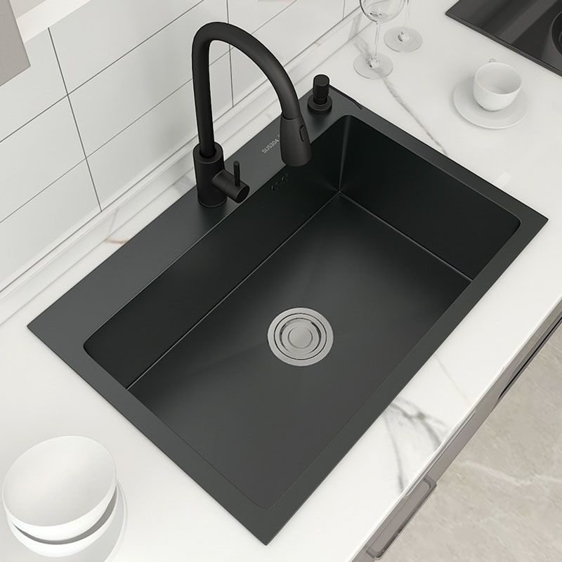 Modern Kitchen Sink Stainless Steel with Accessories Faucet and Soap Dispenser Workstation