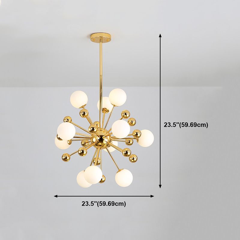 Living Room Hanging Chandelier Metal Contemporary Pendant Light in Gold