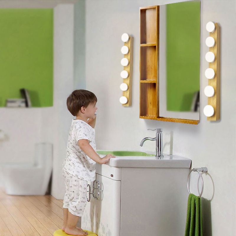 Luces de colchoneta de tocador rectangular iluminación de pared de madera ultra moderna para baño